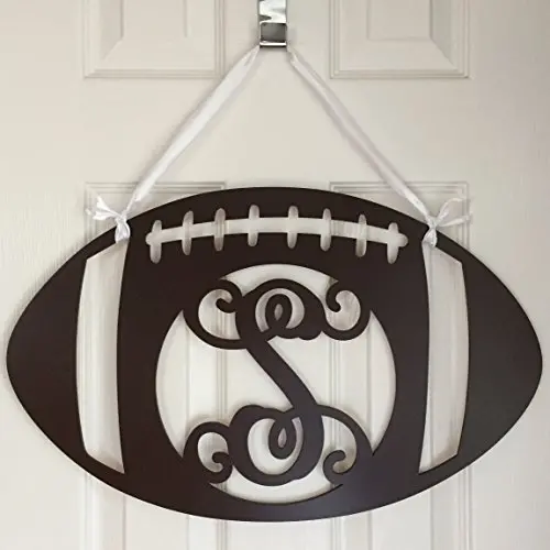 Monogram Football Door Hanger - Fall Football Monogram - Football Initial Wreath - Sports Door Hanger - Football Team Door Hanging Monogram Football Door Hanger - Fall Football Monogram - Football Initial Wreath - Sports Door Hanger - Football Team Door Hanging