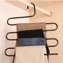 devesanter Pants Hanger Multi-Layer S-Style Jeans Trouser Hanger Closet Stainless Steel Rack Space Saver for Tie Scarf Jeans Clothes（4 Pack ）