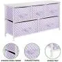 mDesign 5-Drawer Dresser Storage Unit - Sturdy Steel Frame, Wood Top and Easy Pull Fabric Bins in 2 Sizes - Multi-Bin Organizer for Child/Kids Bedroom or Nursery - Light Purple with White Polka Dots