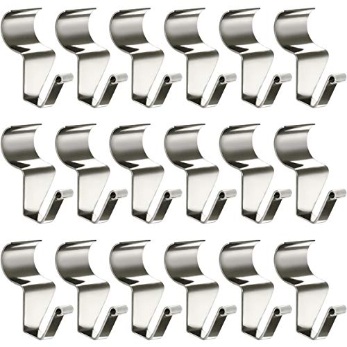 Aminigram No-Hole Needed Vinyl Siding Hooks for Outdoor Decorations 18 Pack, Heavy Duty Stainless Steel Low Profile No-Hole Hangers