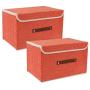 Zonyon Storage Bin with Lid, Fabric Foldable Storage Cube Box,Closet Organizer,Nursery Hamper Basket with Handle for Home, Entryway, Bedroom, Playing Room, Office, Living Room,Orange,2 Packs Zonyon Storage Bin with Lid, Fabric Foldable Storage Cube Box,Closet Organizer,Nursery Hamper Basket with Handle for Home, Entryway, Bedroom, Playing Room, Office, Living Room,Orange,2 Packs