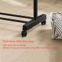 WeiJX Modern Chrome Plated Garment Rack Adjustable Rod Garment Rack with Adjustable Telescopic Double Rail/Rolling Clothes Hanger Black,A