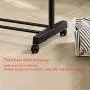 WeiJX Modern Chrome Plated Garment Rack Adjustable Rod Garment Rack with Adjustable Telescopic Double Rail/Rolling Clothes Hanger Black,A