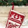 Christmas Stocking Xmas Ornament Holiday Décor Tree Hanger Xmas Stocking for Christmas Tree Decoration Silverware Holder Pockets Fork and Knives Pocket