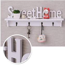 Multifunction Wood Key Holder Wall Hook Cabide Door Mounted Rack Shelf/Coat Hat Clothes Hanger Storage Racks Organizer Kitchen 2pcs