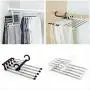 Drop ship 5 in 1 Multi-functional Pant Rack Shelves Space Safer Stainless Steel Magic Wardrobe Clothing Hangers For Clothes Rack Drop ship 5 in 1 Multi-functional Pant Rack Shelves Space Safer Stainless Steel Magic Wardrobe Clothing Hangers For Clothes Rack