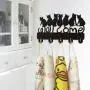 Cat Welcome Design Key Hook Wall Door Clothes Coat Hat Hanger Key Holder with 5 Hooks Strong Adhesive Sticker Wood Hooks(P2) Cat Welcome Design Key Hook Wall Door Clothes Coat Hat Hanger Key Holder with 5 Hooks Strong Adhesive Sticker Wood Hooks(P2)
