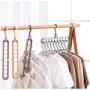 10pcs Random Color Clothes Coat Hangers, Plastic Multifunction Clothes Hangers