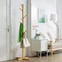 HTDZDX Solid Wood Coat Rack Stand Free Standing with 8 Hooks Simple Modern Clothes Hanger Bedroom Living Room Storage Organizer Rack (Color : Wood Color)