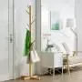 HTDZDX Solid Wood Coat Rack Stand Free Standing with 8 Hooks Simple Modern Clothes Hanger Bedroom Living Room Storage Organizer Rack (Color : Wood Color)