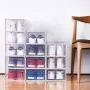WAYTRIM Foldable Shoe Box, Stackable Clear Shoe Storage Boxes - Storage Bins Shoe Container Organizer, 8 Pack - White