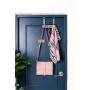JackCubeDesign Wood Over The Door Rack Hanger Coat Organizer Key Holder Clothes Hat Hanger with 3 Strong Steel Hooks (Wood, 8.66 x 2.4 inches) ? :MK423B