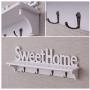 Multifunction Wood Key Holder Wall Hook Cabide Door Mounted Rack Shelf/Coat Hat Clothes Hanger Storage Racks Organizer Kitchen 2pcs