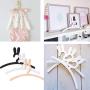Jili Online 3pcs /Set Rabbits Baby Kids Wood Bunny Clothes Hanger Home Room Decor