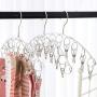 Cabilock Clothes Hanger 2pcs Stainless Steel Arc-Shaped Laundry Hangers with 8 Clips Clothes Drying Rack for Underwears Socks Towels