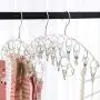 Cabilock Clothes Hanger 2pcs Stainless Steel Arc-Shaped Laundry Hangers with 8 Clips Clothes Drying Rack for Underwears Socks Towels