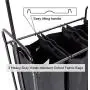 SHAREWIN Rolling Laundry Sorter Cart, Hanging Bar Laundry Hamper 3 Section Heavy-Duty with Wheels SHAREWIN Rolling Laundry Sorter Cart, Hanging Bar Laundry Hamper 3 Section Heavy-Duty with Wheels
