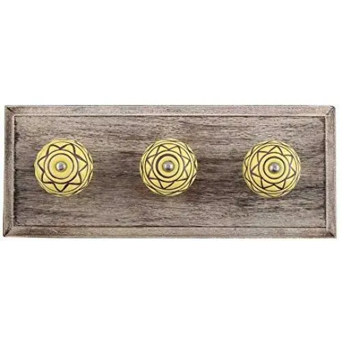 Indianshelf Handmade 1 Artistic Vintage Brown Wooden Pattern Etched Wall Hooks Hangers/Clothes Hooks Wall Mount Indianshelf Handmade 1 Artistic Vintage Brown Wooden Pattern Etched Wall Hooks Hangers/Clothes Hooks Wall Mount