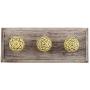 Indianshelf Handmade 1 Artistic Vintage Brown Wooden Pattern Etched Wall Hooks Hangers/Clothes Hooks Wall Mount