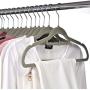 Oguine 50 Pack Beige Velvet Hangers, Non Slip Velvet Suit Dress Shirt Hangers,Space Saving Clothes Hangers