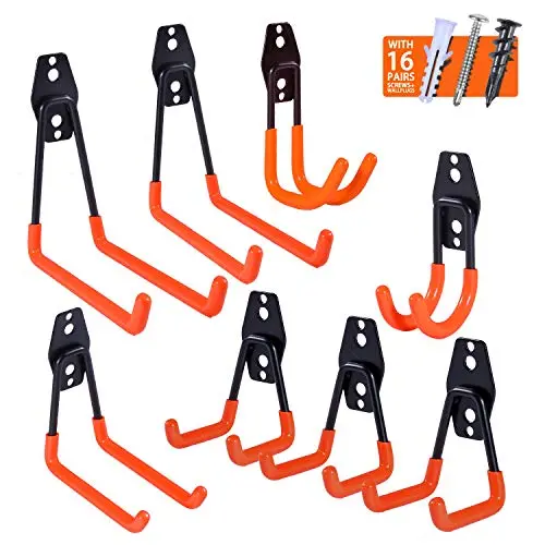 Ollieroo Garage Hooks and Hangers Utility Hooks Garage Storage Hooks Double Hooks Multi-size Organizer Hooks Wall Mount Tool Hanger Holder for Organizing Power Tools, Ladders, Bulk items (Pack of 8) Ollieroo Garage Hooks and Hangers Utility Hooks Garage Storage Hooks Double Hooks Multi-size Organizer Hooks Wall Mount Tool Hanger Holder for Organizing Power Tools, Ladders, Bulk items (Pack of 8)