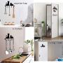 Cxjff Black Metal Wall-Mounted Coat Hooks Key Holder, Clothes Coat Hat Decorative Wall Hooks Robe Hanger, Cat Design 5-Hooks Rack (Size : 32 ×24 cm)