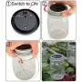 Homeleo 5-Pack Warm White Solar Mason Jar Lid Insert w/Stainless Steel Hangers, Solar Powered LED Mason Jars Light Up Lid Set(Jars NOT Included)