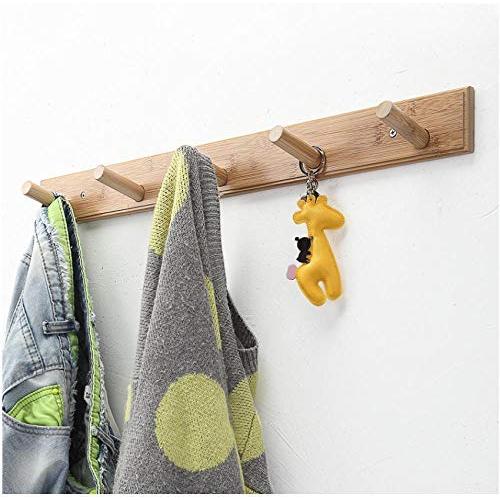 2pcs Random Color Simple Style Bedroom Furniture Wall Hanger Bamboo Coat Rack Clothes Hanging Hooks Living Room Coat Hanger Wall Hook