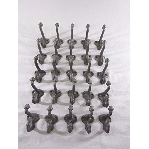50 Wall Mounted Coat Hooks Cast Iron 2 1/2&quot Long Hanger Closet Hat Clothes Door