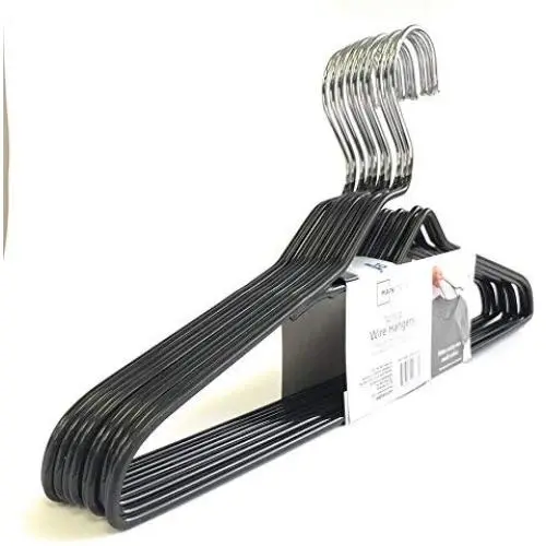 Mainstays Nonslip heavy wire Clothes Hangers, 10 count black Mainstays Nonslip heavy wire Clothes Hangers, 10 count black