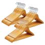 Qualsen Wooden Hangers with Non-Slip Strip ?30 Pack? Coat Suit Clothes Hanger (30 Set, Natural)