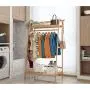WYQSZ Hanger Floor Bedroom Storage Storage Bamboo Space Hanging Clothes Rack Coat Rack Rack Hanger - Coat Rack 8563 (Size : 70140cm)