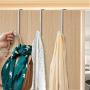 Anytin Over The Door Hook Adjustable 4 Pack Fitting The Doors from 1.38 inch to 1.77 inch Thick in Width - Sturdy Metal Over Door Hanger for Hanging Clothes, Towels, Coats