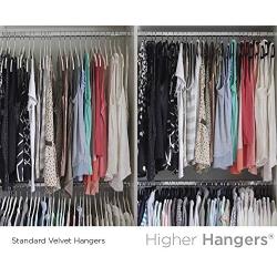 Higher Hangers Space Saving Velvet Clothes Hangers Slimline Heavy Duty Closet Organizers | Helps Reduce Wrinkles and Clutter | Great for Dorms and Increasing Closet Space | 40 Pack (Black Velvet)