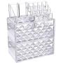 Ikee Design Acrylic Diamond Pattern Jewelry & Cosmetic Storage Display Boxes 3 Pieces Set