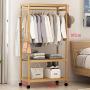 LIAN Floor-Standing Hangers Bedroom Simple Coat Rack Solid Wood Assembly Rack Mobile Hangers Clothes Stand [Reinforcement Upgrade] 80CM (Size : 79cm)