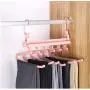 2pcs Random Color Pants Hangers Holders Multifunction Trousers Hanger Tie Scarfs Belt Towel Non-Slip Magic Hanger Storage Rack Clothes Hanger