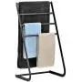 MyGift 32 Inch Freestanding Metal Towel Rack, 4 Tier Laundry Drying Stand, Black