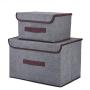 Storage Boxes with Lid Storage Cubes Storage Bin with Lid Organizers and Stackable Storage Bins with Lids(2 pack) Fabric Boxes Foldable Storage Bns Collapsible Baskets Bedroom Toys Clothes Car woven