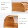 Jolitac Bread Boxes Large Countertop Bread Storage Bin Bamboo Wood Roll Top Bread Boxes Kitchen Food Storage Large Capacity Bread Keeper