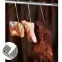 Meat Hooks 20Pcs,Premium Butchers Hook,Stainless Steel Wall S-Shaped Hooks–for Hot and Cold Smoking,Stainless Steel Meat Hook, Chicken Hunting Smoking Ribs(13cm,Pack of 20) (20PACK Meat Hooks)