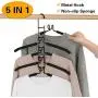 CESHUMD Space Saving Hangers for Clothes Detachable 5 Layers Stainless Steel Non-Slip Foam Padded Velvet Clothing Hangers Metal Closet Storage Organizer for Pants Shirts Jeans Trousers 5-Tier Black CESHUMD Space Saving Hangers for Clothes Detachable 5 Layers Stainless Steel Non-Slip Foam Padded Velvet Clothing Hangers Metal Closet Storage Organizer for Pants Shirts Jeans Trousers 5-Tier Black