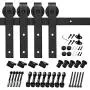 Homlux 8ft Heavy Duty Sturdy Sliding Barn Door Hardware Kit Double Door - Smoothly and Quietly - Simple and Easy to Install - Fit 1 3/8-1 3/4" Thickness Door Panel(Black)(J Shape Hangers) Homlux 8ft Heavy Duty Sturdy Sliding Barn Door Hardware Kit Double Door - Smoothly and Quietly - Simple and Easy to Install - Fit 1 3/8-1 3/4" Thickness Door Panel(Black)(J Shape Hangers)