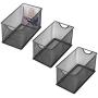 MyGift Set of 3 Black Metal Mesh CD Storage Boxes