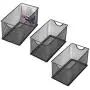MyGift Set of 3 Black Metal Mesh CD Storage Boxes
