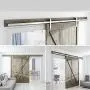SMARTSTANDARD 10FT Heavy Duty Sliding Barn Door Hardware Kit, Double Rail, Stainless Steel, Super Smoothly and Quietly, Simple and Easy to Install, Fit 60" Wide DoorPanel (J Shape Hanger) SMARTSTANDARD 10FT Heavy Duty Sliding Barn Door Hardware Kit, Double Rail, Stainless Steel, Super Smoothly and Quietly, Simple and Easy to Install, Fit 60" Wide DoorPanel (J Shape Hanger)