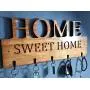 home sweet home wood Key Holder - Key Holder for Wall ? wood Key Hook ? Wall Mounted Key Hanger ? Key Organizer Key Chain Hooks ? Decorative Entryway Organization ? Modern Decorative Key Rack