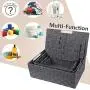 KEDSUM Woven Storage Baskets Boxes Bins, Storage Baskets with Lids Storage Cube Bins Closet Storage Baskets, Woven Organizer Baskets Built-in Carry Handles (Grey Set of 4) KEDSUM Woven Storage Baskets Boxes Bins, Storage Baskets with Lids Storage Cube Bins Closet Storage Baskets, Woven Organizer Baskets Built-in Carry Handles (Grey Set of 4)