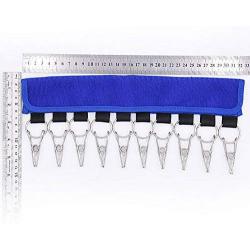 DishyKooker Portable Hanger Rack for Travel Home Clothes Hat Sock Scarf Storage Blue 10 Clips