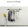 ZEMIN Wall Coat Rack Clothes Hat Hanger Holder Rod Iron Words Retro Style, 2 Colors, 8 (Color : Red Bronze, Size : 175x13CM)